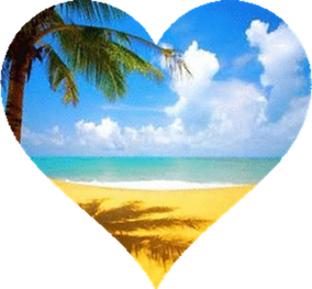 Hawaii beach in the shape of a heart