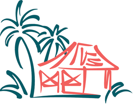 Graphic art of a house and tree reflective of Kohala Real Estate and 2nd Home Services, LLC